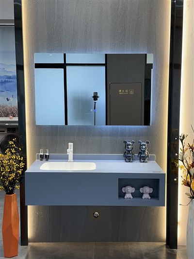 Blauer Badezimmerschrank aus Schiefer